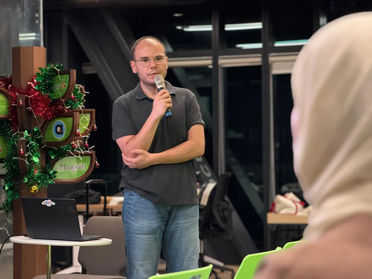 A speaker taking questions from the audience
