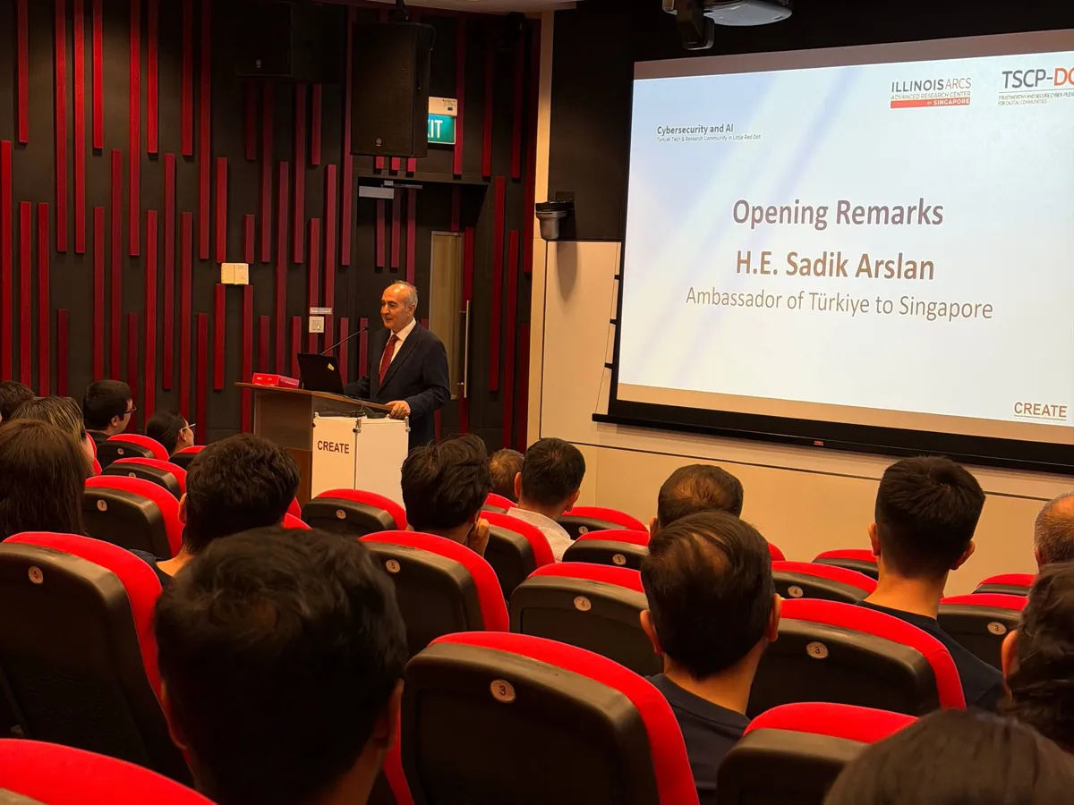 H.E. Sadık Arslan, Ambassador of Türkiye to Singapore, giving the opening remarks