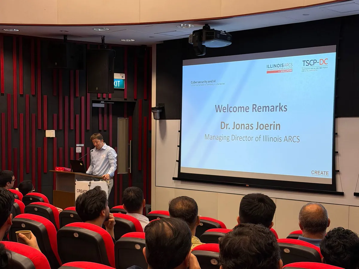 Dr Jonas Joerin, Managing Director of Illinois ARCS, welcoming the audience